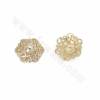 Brass Flower Beads Caps Real Gold /White Gold Plated Size 12x12mm 50pcs/Pack