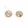 Brass Flower Bead Caps Champagne Gold Plated Size 13x13mm Hole 2.2mm 30pcs/Pack