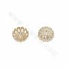 Brass Flower Bead Caps Champagne Gold Plated Size 11x11mm Hole 0.7mm 50pcs/Pack
