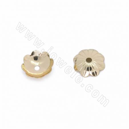 Brass Flower Bead Caps Gold Plated Size 10x10mm Hole 1.5mm 50pcs/Pack