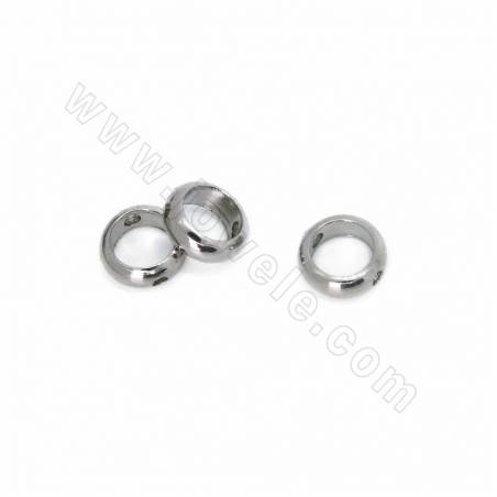 Brass Connector Charms Linking Ring White Gold Plated Size 6x2.5mm Hole 0.6mm 100pcs/Pack