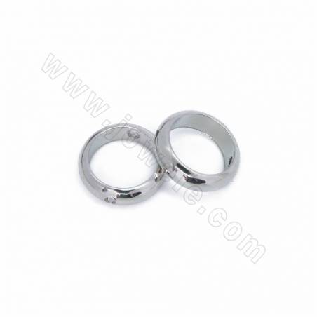 Accessoires anneaux rond en laiton couleur plaquée platine  Taille 9x3mm trou 0.7mm 200pcs/paquet