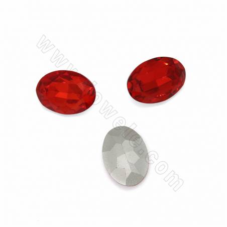 K9 Glass Pointed Back Rhinestone Cabochons, Faceted Oval, Size 13x18mm, 50pcs/pack, a wide of color available