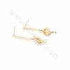 Accessori per orecchini in ottone, placcati in oro vero, nodo, dimensioni 32x2 mm, foro 1,5 mm, perno 0,7 mm, 20 pezzi/confezion