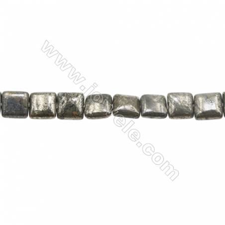 黃銅礦雙蔔面正方形串珠 尺寸 10x10毫米 孔徑 約1毫米 約39個珠子/條 15~16"