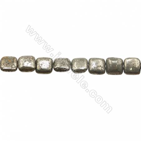 Natural Pyrite Beads Strand Flat Square   Size 12x12mm  Hole 1mm  about 32 beads/strand 15~16"