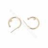 Brass Stud Earring Findings With 925 Silver Pin Real Gold Plated Size 20x1.5mm Pin 0.6mm Hole 1.6mm 20pcs/Pack