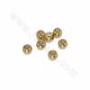 Brass Spacer Beads  Mini Beads Round Real Gold Plated Size 5x6mm Hole 2.5mm 50pcs/Pack