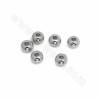 Brass Abacus Spacer Beads White Gold Plated Diameter 5mm Thickness  4mm Hole 1.5mm 50pcs/Pack