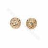 Brass Hollow Spacer Beads Round Gold-Plated Size 11mm Hole 1.5mm 30pcs/Pack