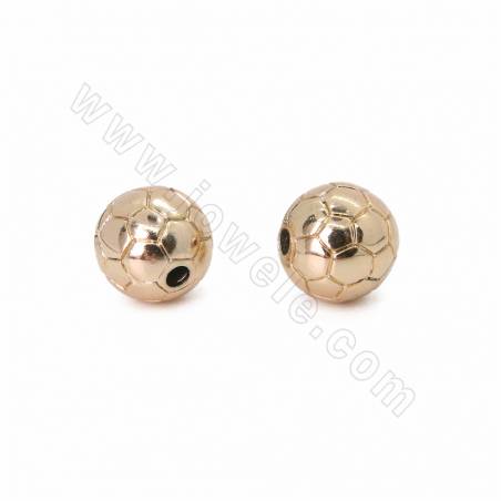 Perles en laiton, football, or champagne, taille 11mm, trou 2mm, 20pcs/pack