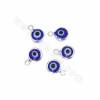 Evil Eye Lampword Charms Pendants With Brass White Gold Plated Setting Size 10x6mm Hole 0.8mm 100pcs/Pack