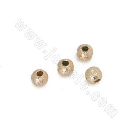 Brass Matte Spacer Beads Round Gold Plated Size 4mm Hole 0.8mm 100pcs/Pack