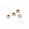 Brass Matte Spacer Beads Round Gold Plated Size 4mm Hole 0.8mm 100pcs/Pack