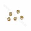 Perline distanziatrici in ottone, quadrate, placcate oro vero, dimensioni 4x4 mm, foro 2 mm, 50 pezzi/confezione
