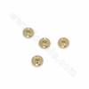 Perles d'écartement en laiton, plates et rondes, plaquées or véritable, diamètre 6 mm, épaisseur 1 mm, trou 1,5 mm, 100 pièces p