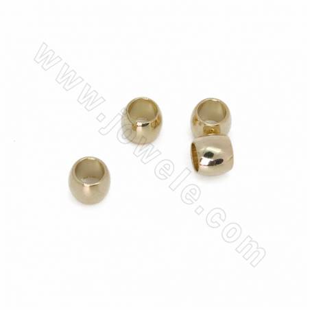 Brass Spacer Beads Real Gold Plated Size 5x6mm Hole 3.5mm 100pcs/Pack
