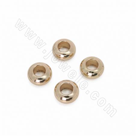 Brass Donut Spacer Bead Champagne Gold Plated Size 5x10mm Hole 4.5mm 20pcs/Pack