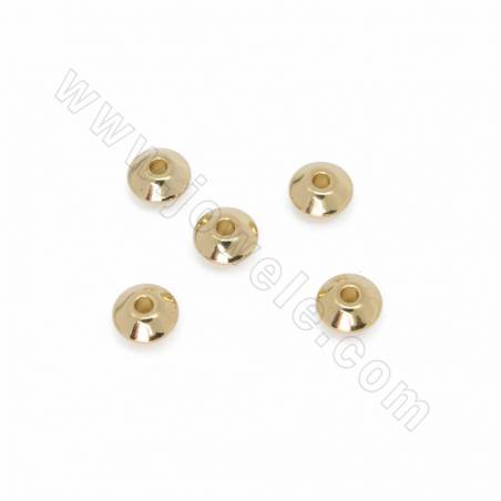 Brass Abacus Spacer Beads Real Gold Plated Size 3x6mm Hole 1.5mm 100pcs/Pack