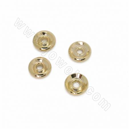 Brass Donut Spacer Bead  Real Gold Plated Size 2x8mm Hole 2mm 50pcs/Pack