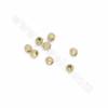 Perles d'écartement en laiton, rondes, mattes, plaquées or véritable, taille 3mm, trou 0,7mm, 100pcs/pack