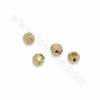 Messing Spacer Perlen, facettierte Runde, echt vergoldet, Größe 5x5mm, Loch 2mm, 100 Stück / Pack