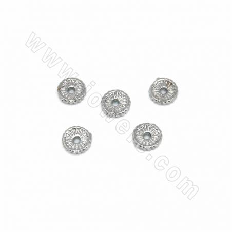 Perles d'espacement en laiton, rondes, plaquées or blanc, taille 1x5mm, trou 0,8mm, 100pcs/pack