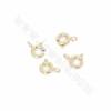 Brass Spring Clasps Real Gold Plated Size 9x7mm Hole 1.5mm 50pcs/Pack