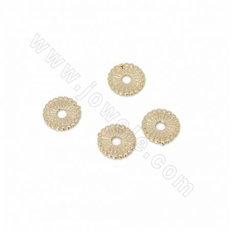 Séparateurs perles tranche en laiton couleur plaquée or  Taille10x10mm trou 2mm  200pcs/paquet