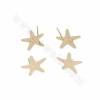 Brass Starfish Stud Earring Findings Real Gold Plated Size 14x14mm Pin 0.7mm Hole 1.5mm 20pcs/Pack