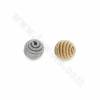 Perline in ottone, perline a spirale, dimensioni 10x10 mm, foro 0,8 mm, 40 pezzi/confezione, placcate in oro vero, oro bianco