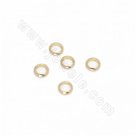 Séparateurs perles rondelles en laiton couleur plaquée or  Taille 1x4mm trou 2.5mm 100g/paquet（environ 1660pcs)