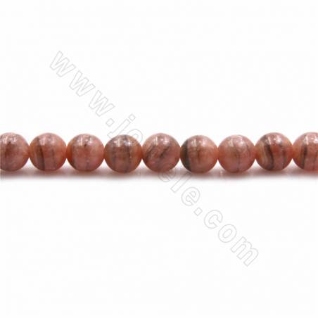 Fili di perline di rodocrosite naturale argentina, rotonde, diametro 5 mm, foro 1mm, 15~16"/filo