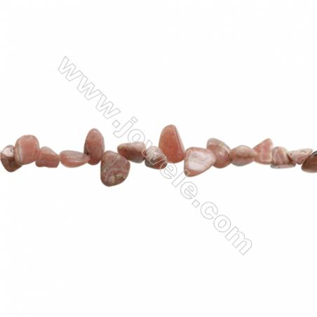 Perles Rhodochrosite en forme irrégulière sur fil Taille 4~5mm x8~13mm trou 1mm x1fil 15~16"