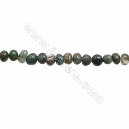 Natural Moss Agate Beads Strand  Irregular 7~9mm x 8~10mm  hole 1mm 15~16" x 1piece
