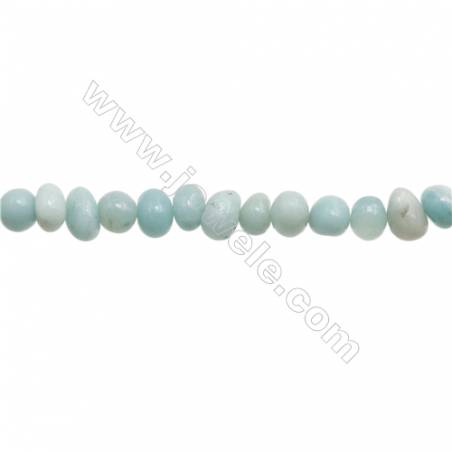 Perles Amazonite en forme irrégulière sur fil Taille 6~8mm x8~10mm trou 1mm x1fil 15~16"