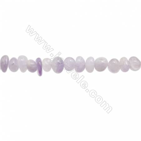 Perles Améthyste en forme irrégulière sur fil Taille 4~9mm x8~10mm trou 1mm x1fil 15~16"