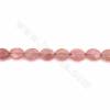 Rouleaux de perles en quartz fraise naturel, ovale plat (facettes), taille 8x10mm,  trou 1mm, 15~16"/rangée