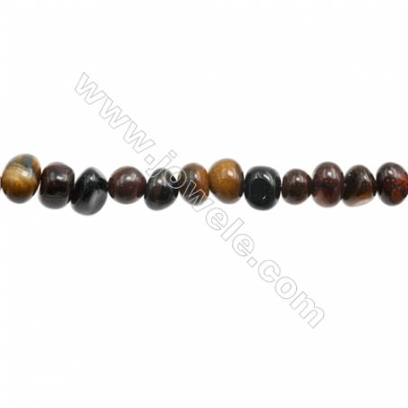Tiger Eye Beads Strand  Size 6~8x8~10mm   hole 1mm 15~16" x 1strand
