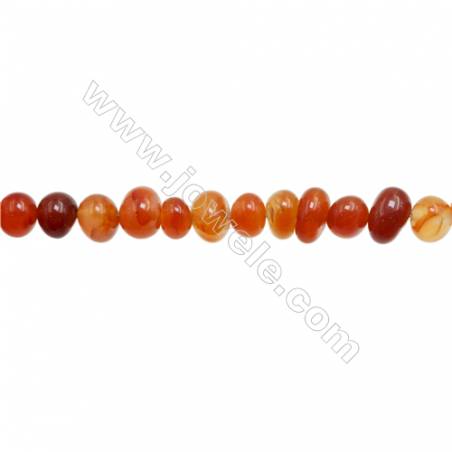 Perles Agate rouge en forme irrégulière sur fil Taille 6~9mm x7~11mm trou 1mm x1fil 15~16"
