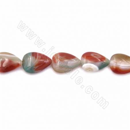Natural Rainbow Agate Beads Strand Flat Teardrop Size 22x29mm Hole 1.2mm 13 Beads/Strand 39-40cm