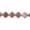 Natural Rainbow Agate Beads Strand Rhombus Size 25x25mm Hole 1.2mm 39-40cm/Strand