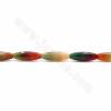 Natürliche Regenbogenachatperlen Stränge, Reis, Größe 30x9mm, Loch 1,5mm, 13 Perlen / Strang