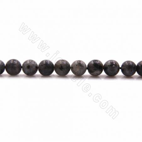 Fili di perline di labradorite nera naturale, rotondo sfaccettato, diametro 6mm, foro 0,7 mm, 15~16"/filare