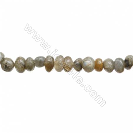 Perles Labradorite en forme irrégulière sur fil Taille 6~9mm x8~10mm trou 1mm x1fil 15~16"