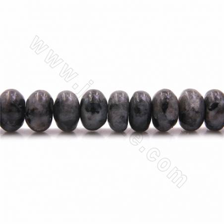 Бусины из натурального черного лабрадорита, абакус, размер 6x10 мм, отверстие 1 мм, 15~16"/струна