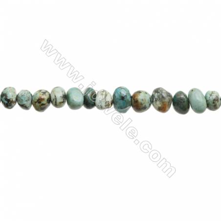 Perles Turquoise africaine en forme irrégulière sur fil Taille 7~8mm x9~12mm trou 1mm x1fil 15~16"