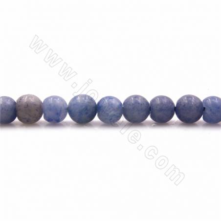 Fili di perline di avventurina blu naturale, rotonde, diametro 6mm, foro 0,9 mm, 15~16"/filo
