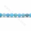 Natural Textured Blue Chalcedony Beads Strands Round Diameter 8mm Hole 1.2mm 15~16"/Strand