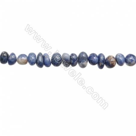 Perles Sodalite en forme irrégulière sur fil Taille 6~9mm x8~10mm trou 1mm x1fil 15~16"